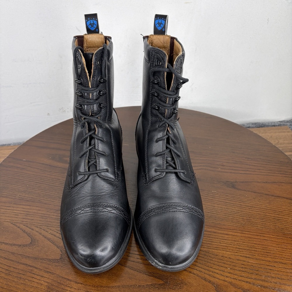 Ariat Paddock Boots Women's 9.5B Black Leather Combat Comfort Lace Up 56301 - Picture 3 of 16